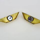 Pair of gold wall sconces 1980s