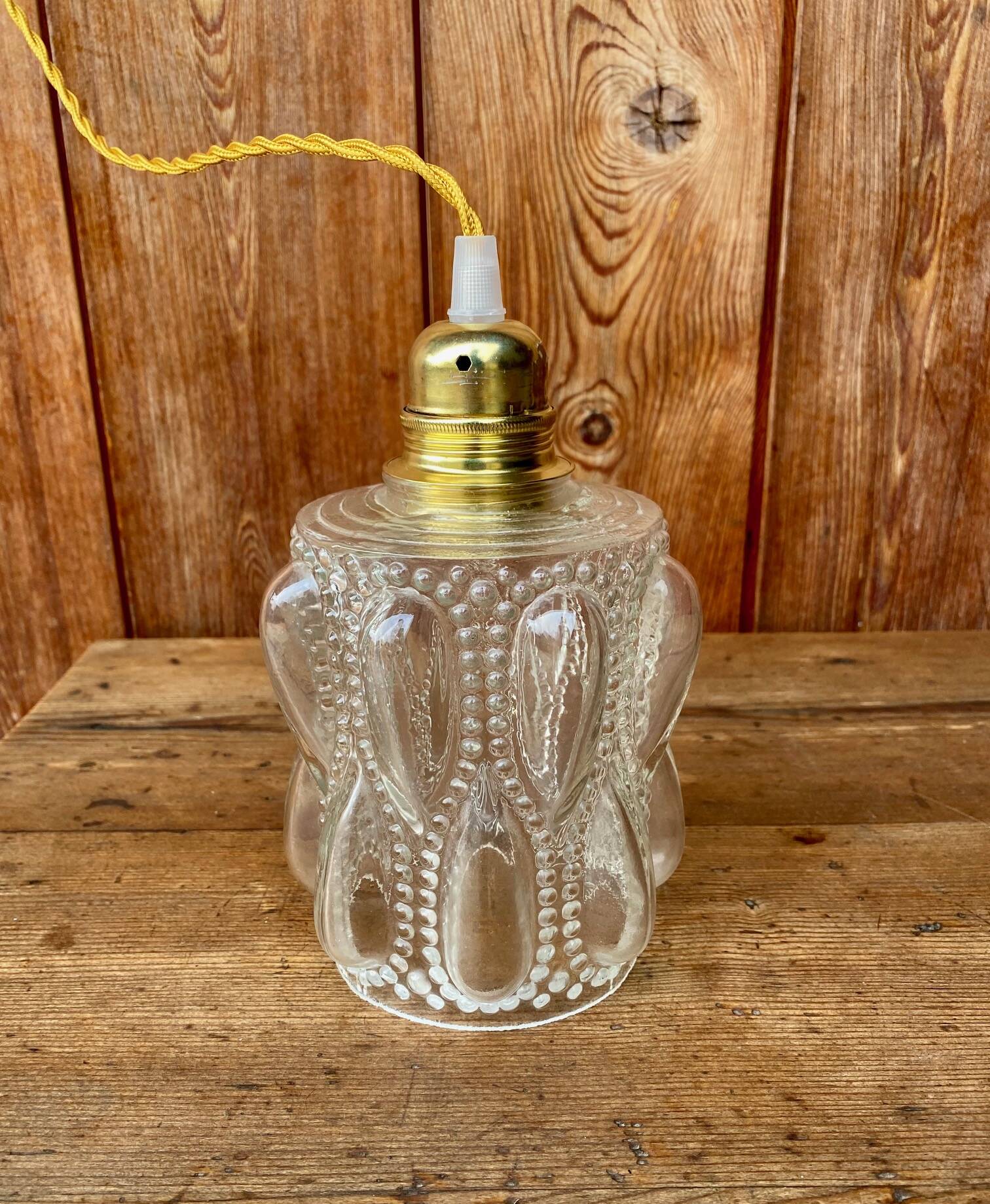Vintage bubble glass pendant globe