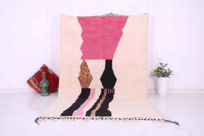 Tapis beni ouraine à moto coloré traditionnel taille 1,5/2,5 m