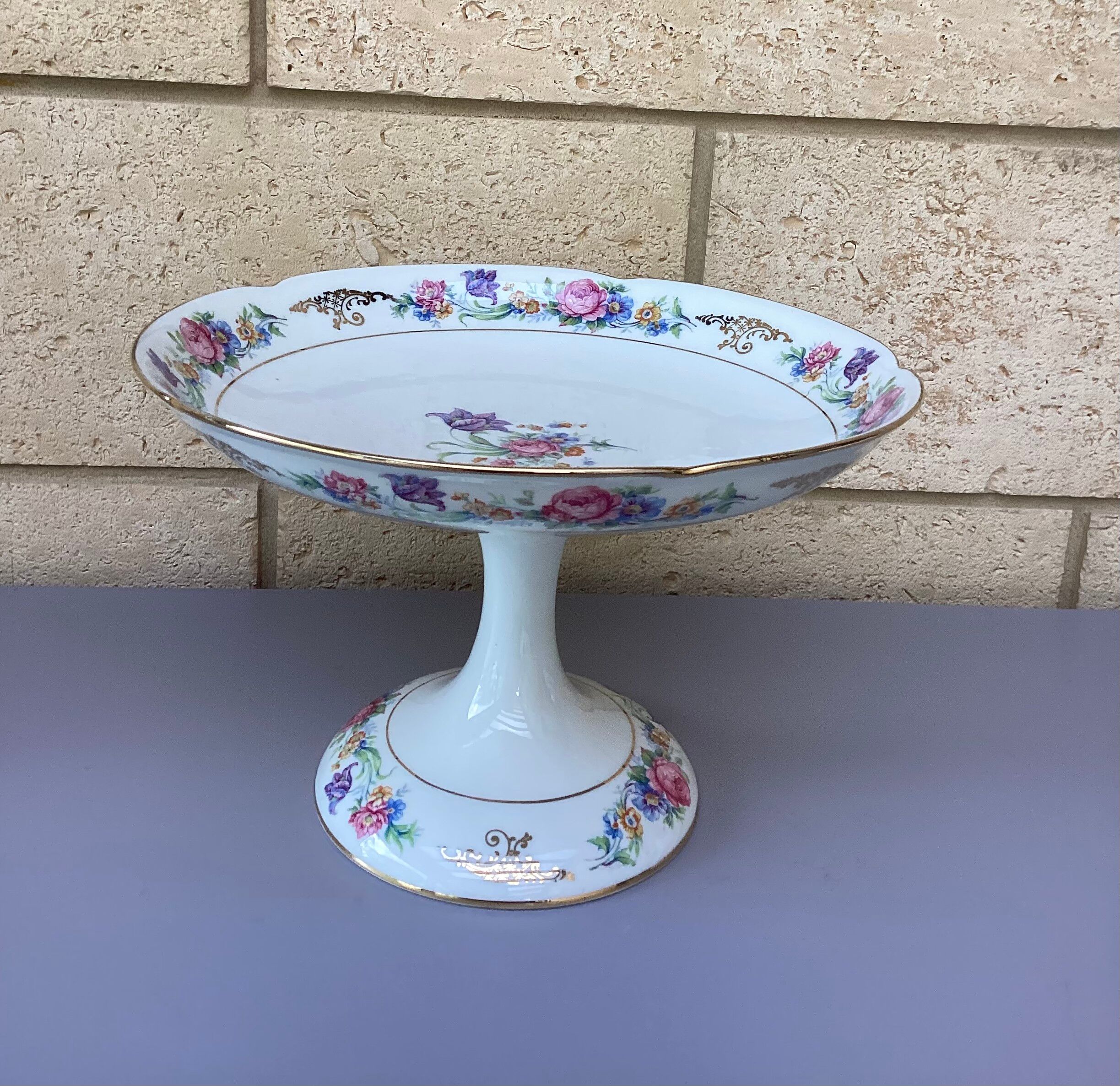 Old Limoges porcelain compote
