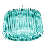 Mid-Century Modern Italian Light Blue Triedro "Concava" Chandelier
