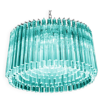 Mid-Century Modern Italian Light-Blue Triedro "Concava" Chandelier