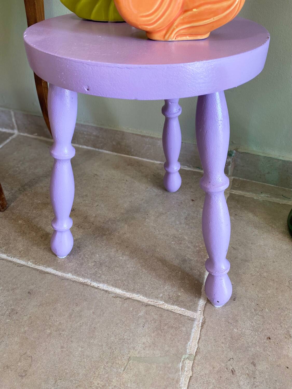 Lilac tripod stool