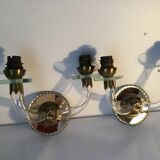 Pair of glass and mirror sconces