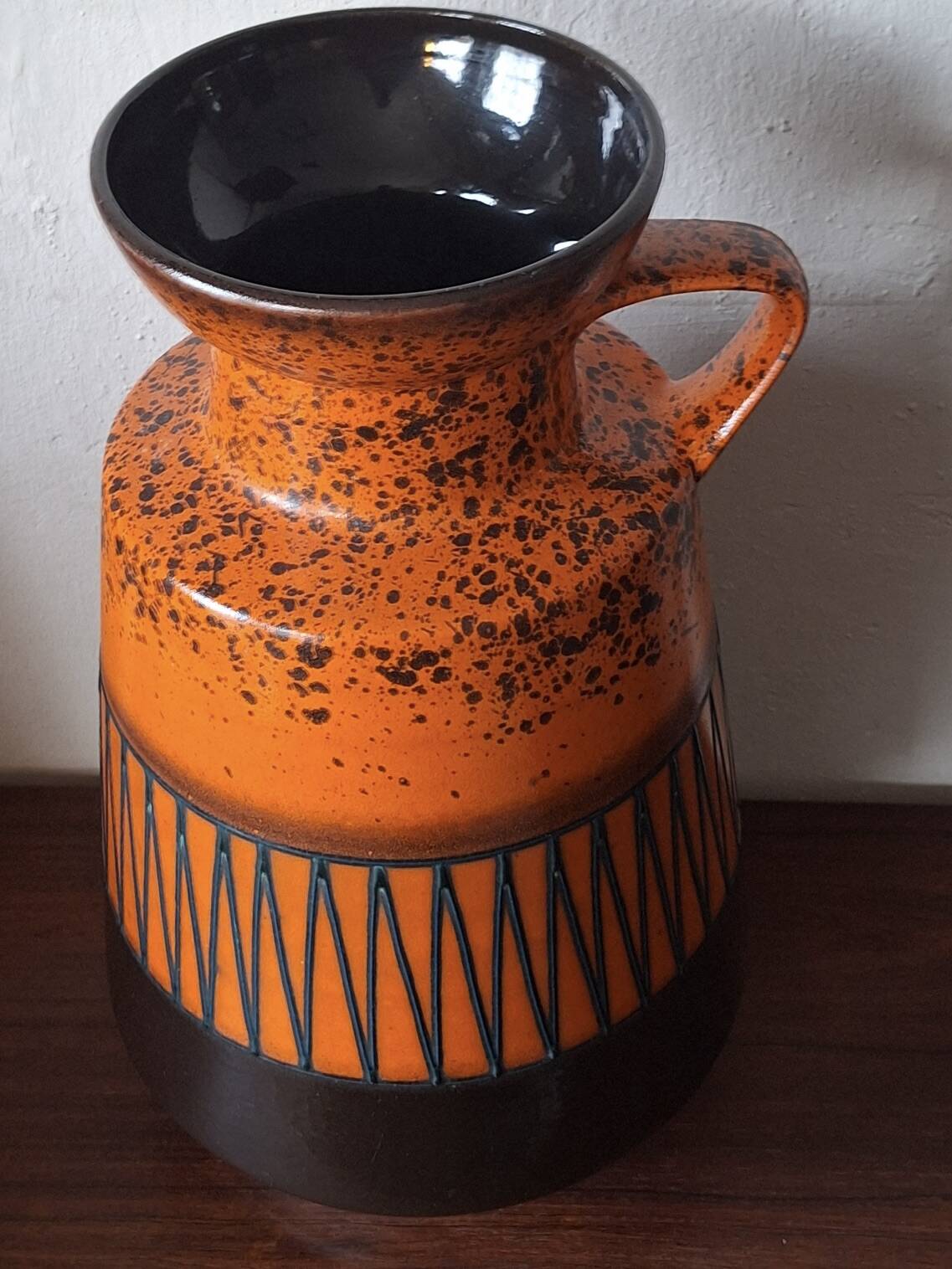 Large vintage Brutalist ceramic floor vase, 1970s