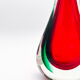 Vase sculpture murano michele onesto oball sommerso rouge vert 23.5cm