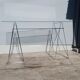 Vintage minimalist desk table steel and glass