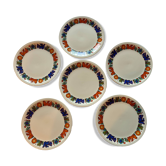 6 Villeroy and Boch Acapulco flat plates 1967 vintage
