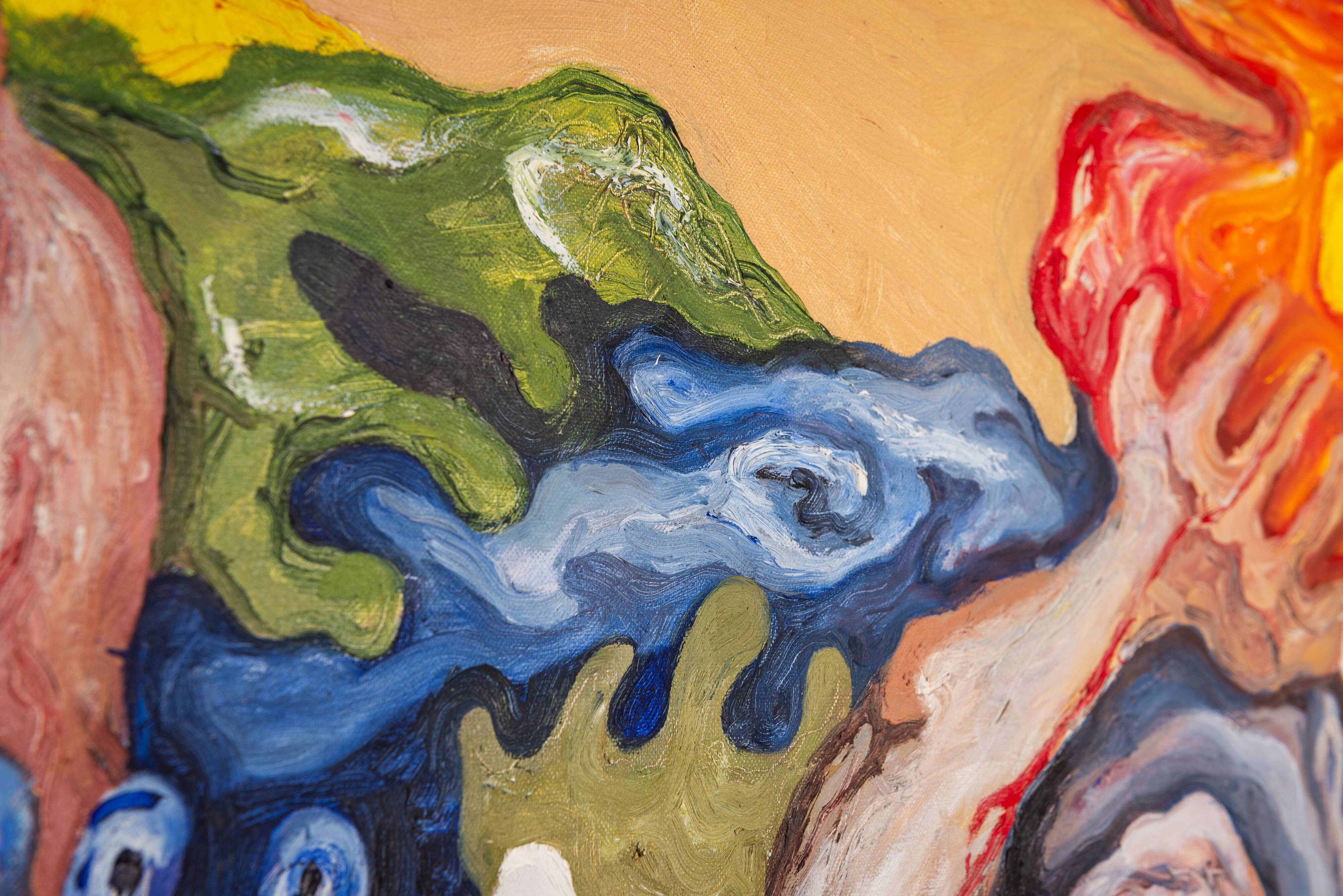 Abstract painting of a figure under the sun - 1 of 2