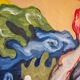 Peinture abstraite d'une figure au soleil n°1