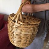 Panier en osier tressé avec couvercle