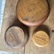 Ensemble de trois coupes en véritable bois d'olivier, fartisanaux, vintage