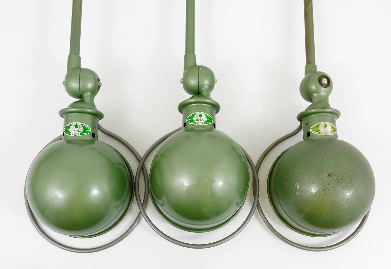 Matching industrial clamp lamp by Jean Louis Domecq for Jielde Lyon, 1950s.