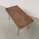 Table basse osier tressé et métal 1960