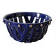 Large cobalt blue openwork bowl with golden studs