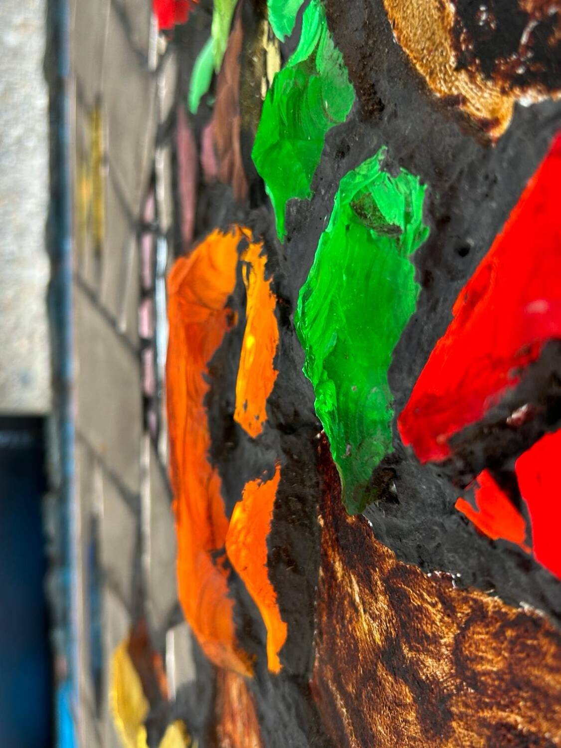 Large stained glass window the last supper circa 1960 - raw glass blocks - h 119 x l 161 cm