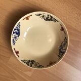 Old vintage hollow plate yellow blue pattern