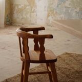 Set of 4 modern Norwegian armchairs by Krogenæs, solid pine, 1950s.