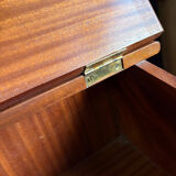 Wooden writing desk with storage, vintage 1950s.