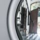 Large round brushed metal mirror by Sergio Mazza for Artemide, 1960s-70s.