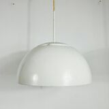 Suspension lamp in white metal and glass, 1970