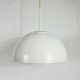 Lampe à suspension en métal blanc et verre , 1970