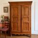 Rustic French antique wardrobe in solid wood – 19th century