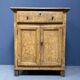 Old marbled ochre yellow French farmhouse cabinet