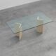 Mid‑Century Italian Dining Table with Glass Top and Travertine Base, 1970s