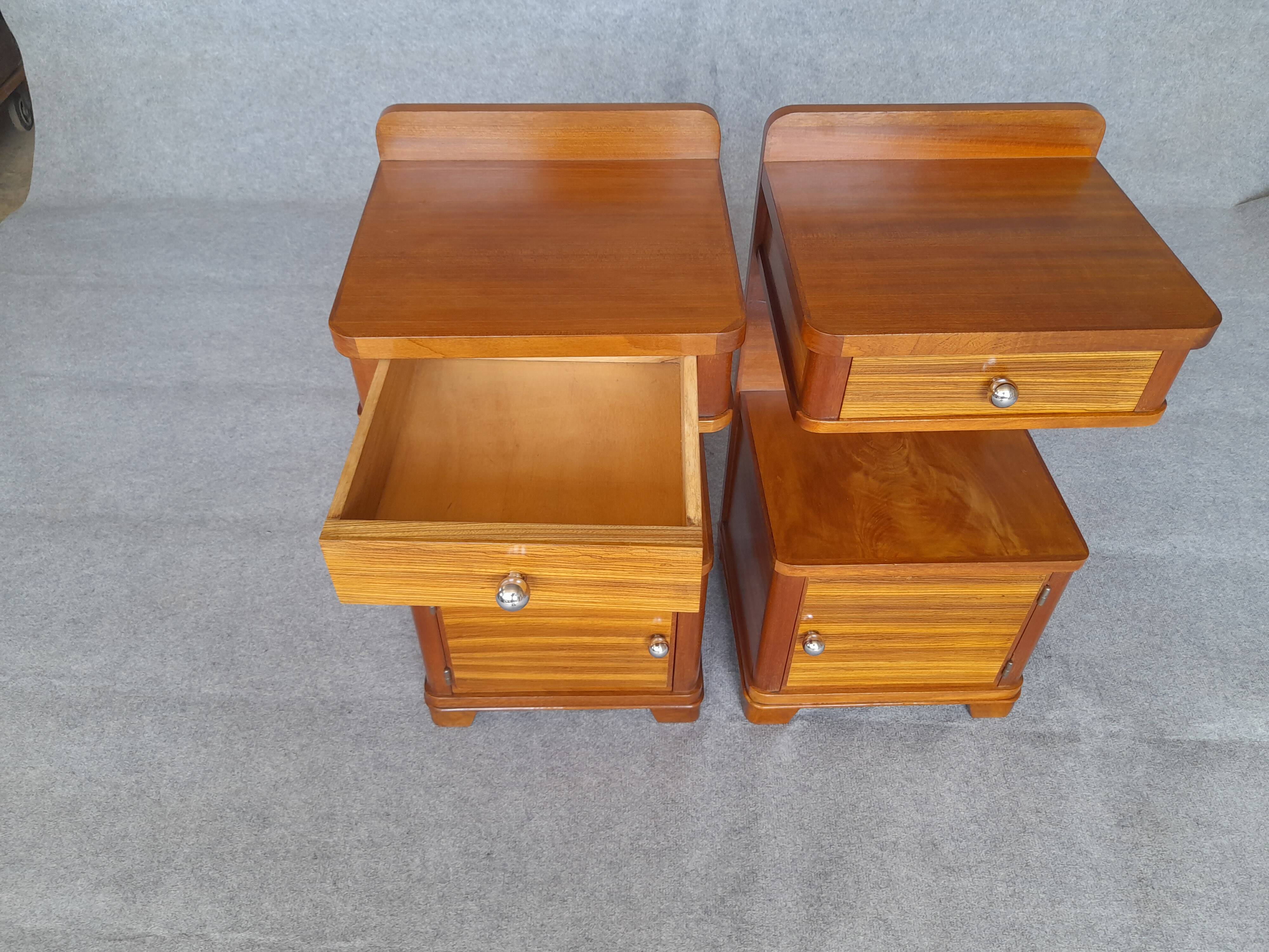 Art Deco bedside tables in pairs