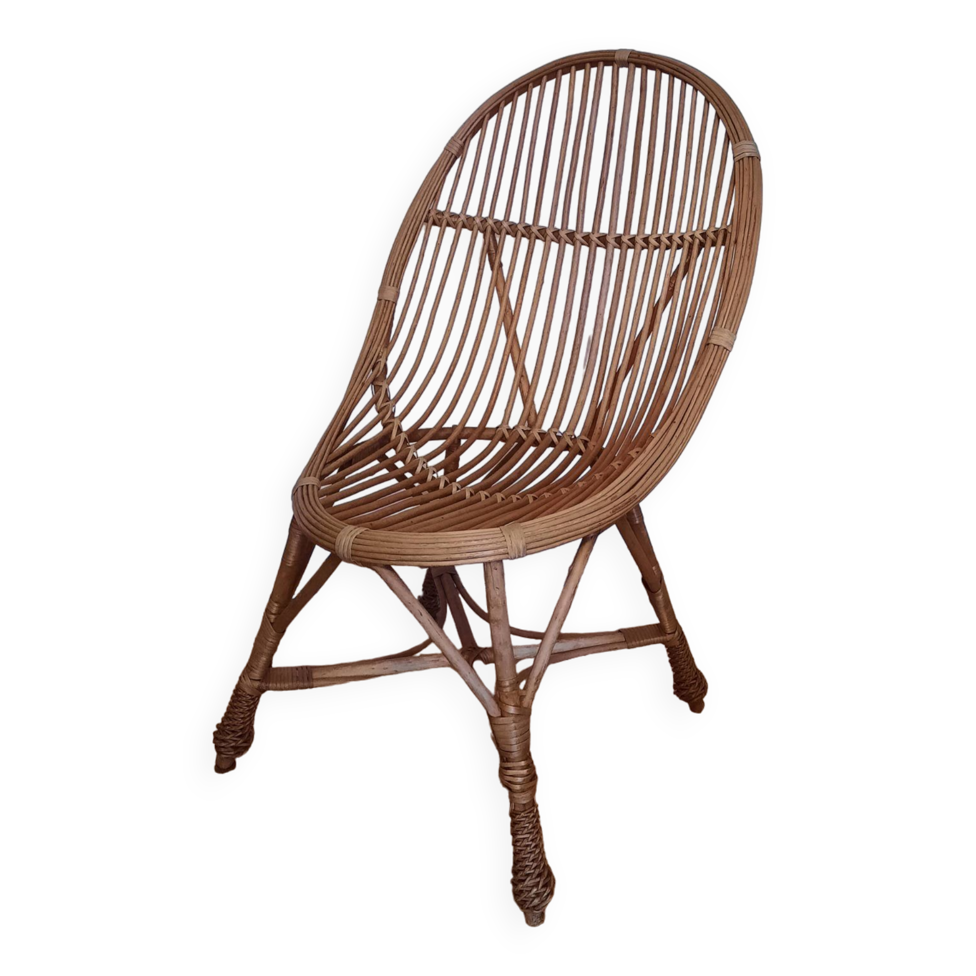 Rattan basket armchair