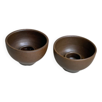 Vintage 1970s Dutch Cor Unum ceramic candle holders - Theo Potmeer