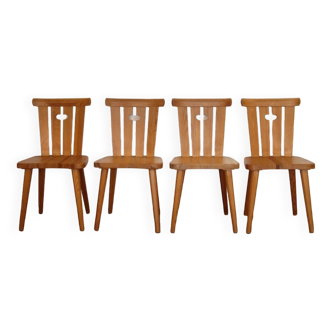 Serie de chaises scandinaves de goran malmvall 1970