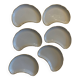 Set of 6 white porcelain plates with gold rims, Apilco