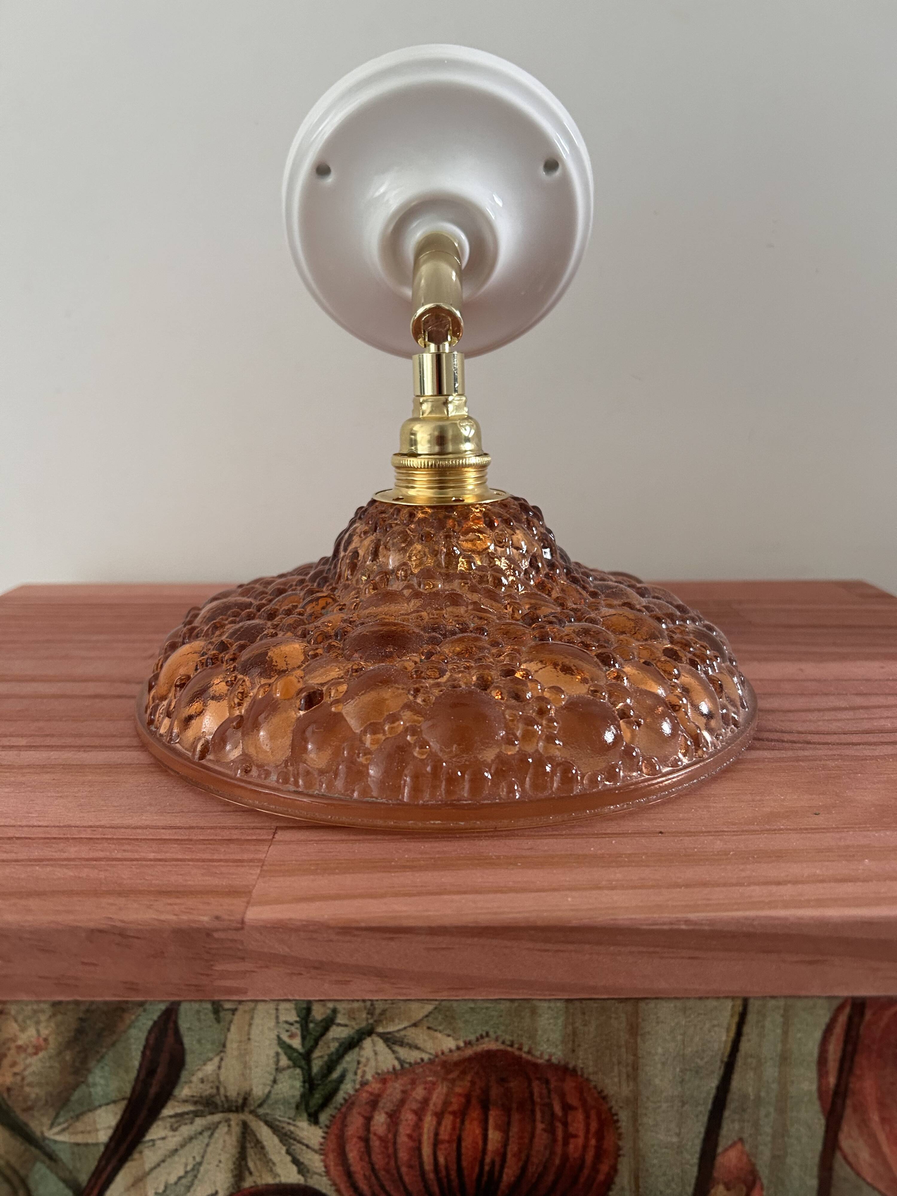 Bubbled glass wall light