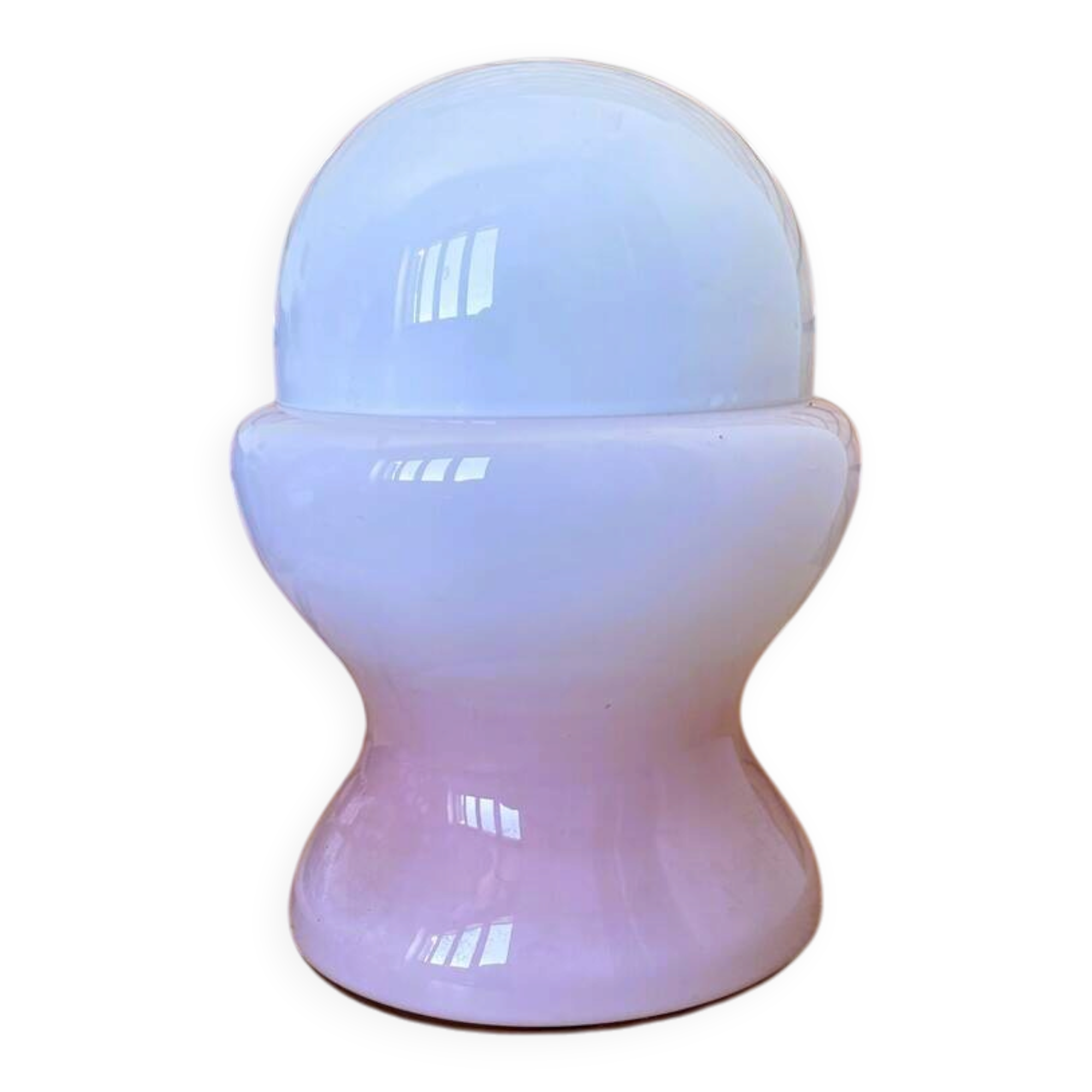 Space Age pink opaline glass table lamp