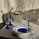 Coupelle coquille en verre bleu D10
