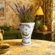 Vintage 1970 Moustiers ceramic faience vase - 26 cm