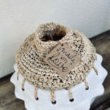 Clay and raffia pot