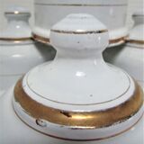 Quatre cloches à fromage métal émaillé blanc début XXème
