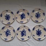 Assiettes anciennes VB Fleurs bleues