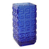 Vase en verre bleu cobalt du milieu du siècle : design finlandais par Tamara Aladin