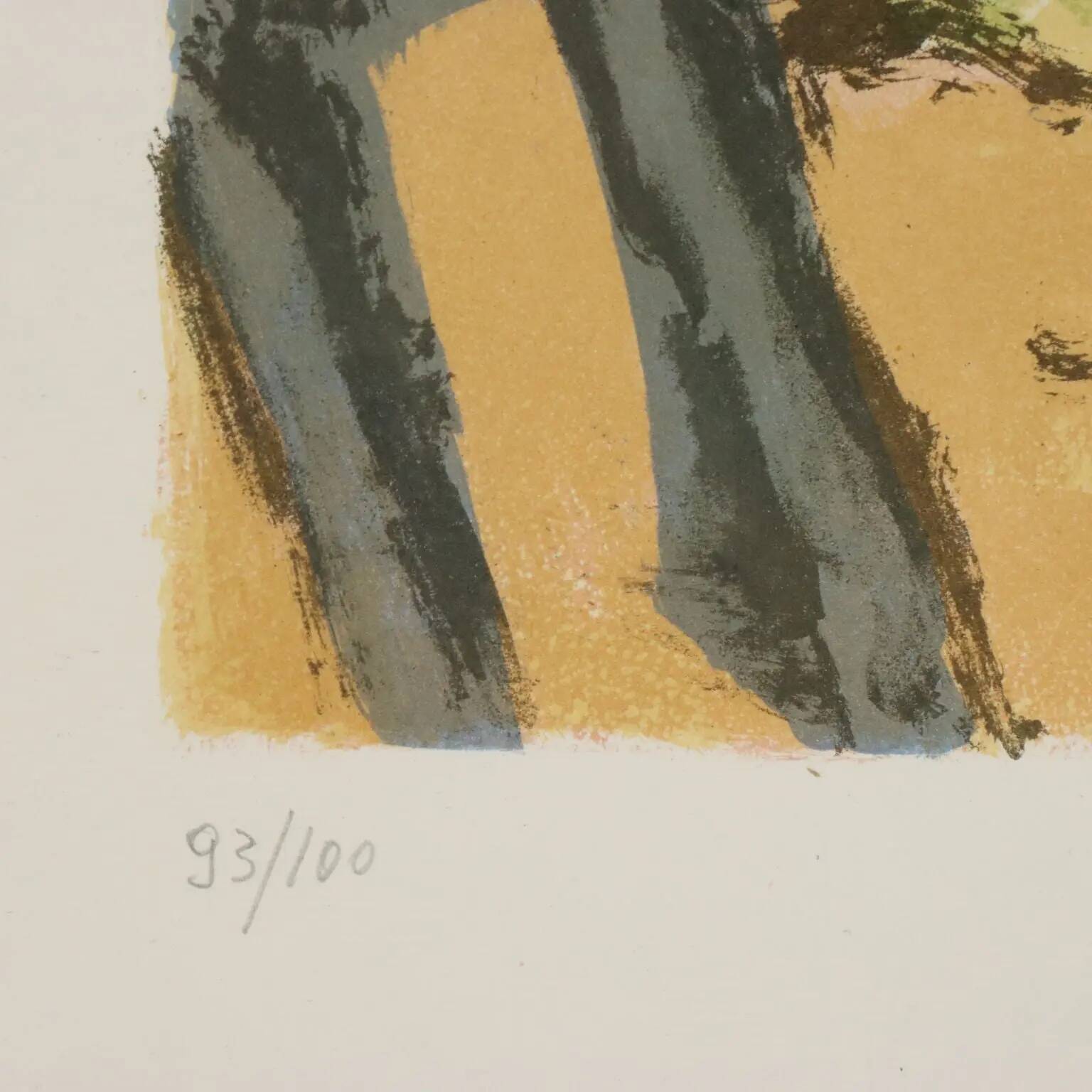 Modern lithograph signed Ardengo Soffici Haystack and Cypress 1962