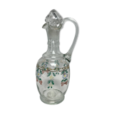 Carafe en verre émaillé à décor de fleurs, vers 1900