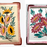 Rectangular flowered dish