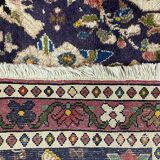 Antique Oriental rug from a nomadic tribe, 1950-1980, birds on a purple background