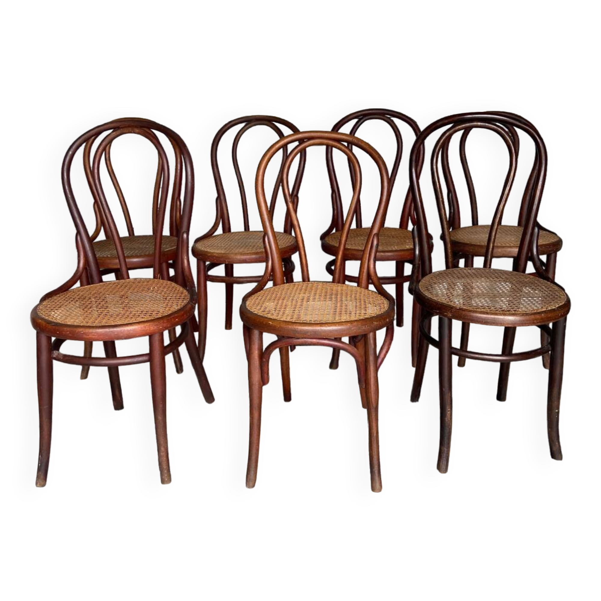 Set of 7 Thonet bistro chairs