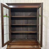 Early 20th century English two-section mahogany bookcase