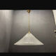 White Murano Glass Pendant Light with Black Rim, Italy, Mid-Century