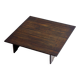 Large rustic brutalist coffee table in patinated wood, 1980s